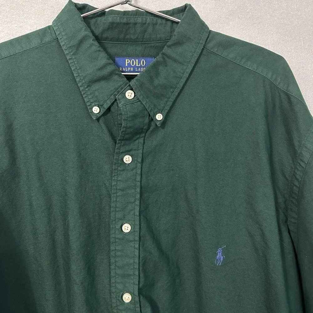 Polo Ralph Lauren Button Down Forest Green Shirt Preppy Men's 2XLT